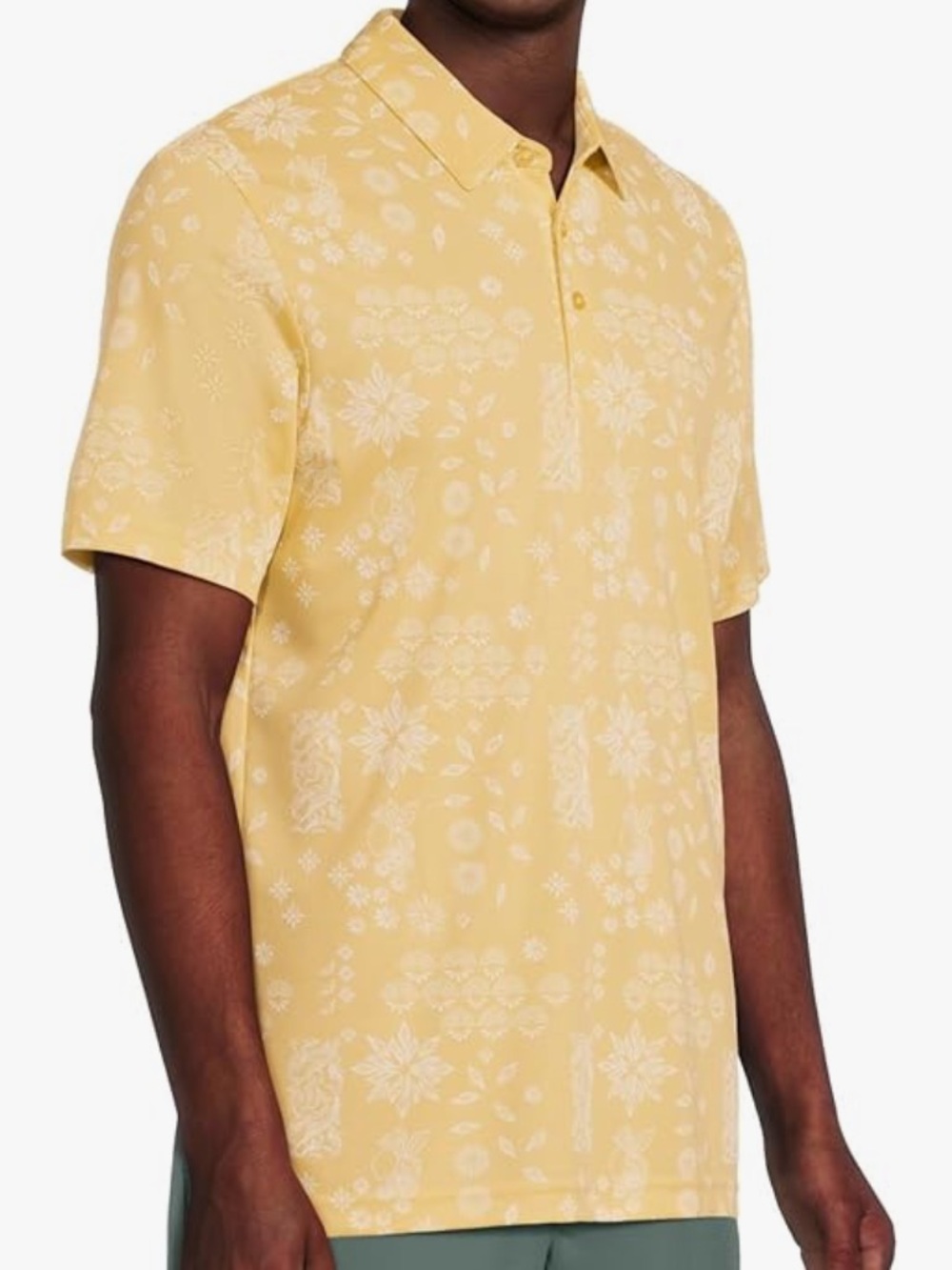 Travis Mathew Men's Inbound Plane Cotton Blend golf Polo Rattan yellow L EUC